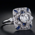 Vintage silver ring with blue topaz