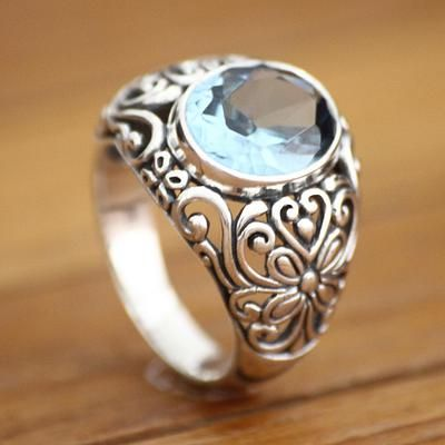 Vintage ring featuring a blue inset stone