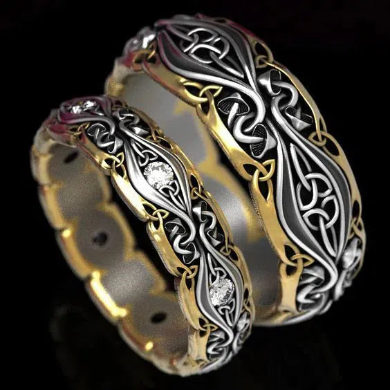 Vintage Pair of Gold & Silver Rings