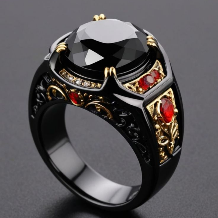 Vintage ring with onyx gemstone
