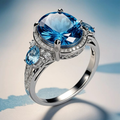 Vintage Silver Ring with Sapphire Crystal