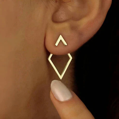 Vintage Geometric Golden Earrings