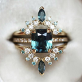 Vintage Brilliant Blue Crystal Ring