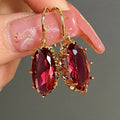 Vintage Gold Red Earrings