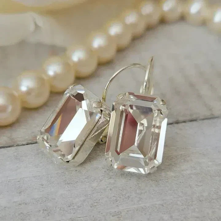 Vintage white glass earrings