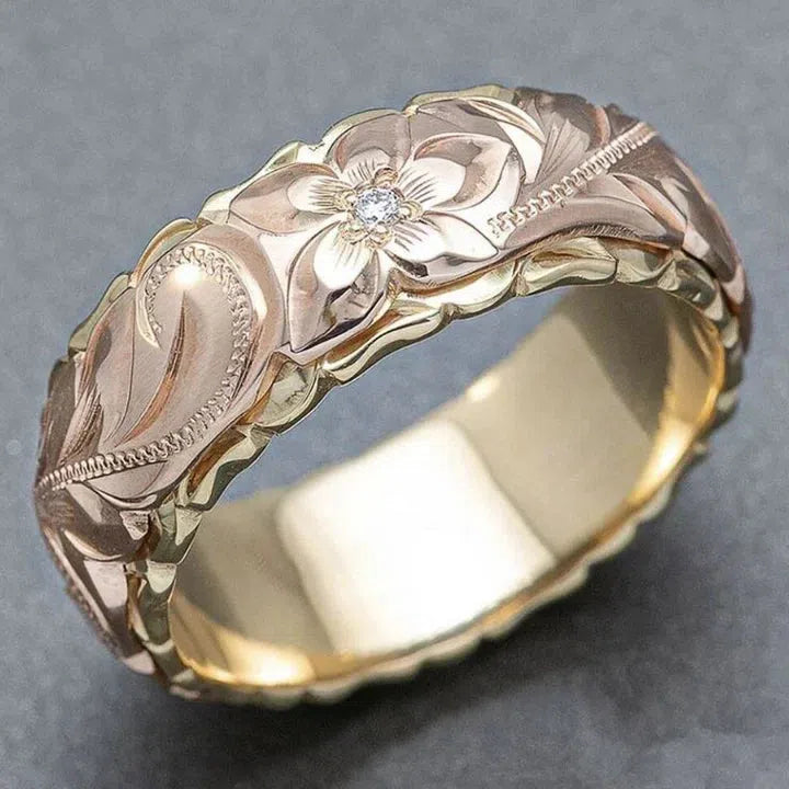Vintage Rose Blossom Gold Ring