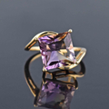 Purple Ring with Vintage Cubic Crystal