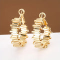 Gold Irregular Loop Earrings