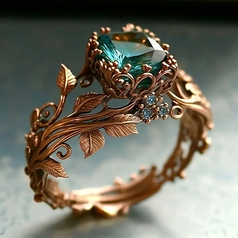 Nature Emerald Crystal Ring