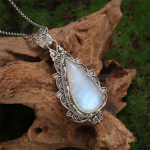 Antique Moonstone Pendant Necklace