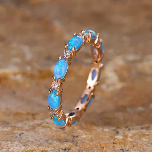 Blue Opal Ring with Gold