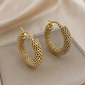 Golden Scale Circle Earrings