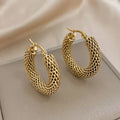 Golden Wave Hoop Earrings