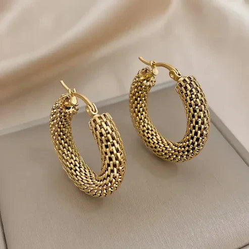 Golden Wave Hoop Earrings