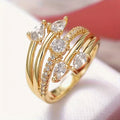 Zirconia Brilliance Golden Ring