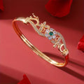 Zirconia Gold Green Gem Bracelet