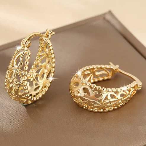 Gold Hollow Woven Earrings