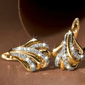 Elegant Bright Gold Asymmetrical Earrings
