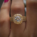 Elegant Layered Gold Ring with Zirconia