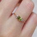 Gold Ring with Olive Glass