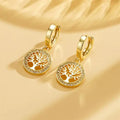 Golden Bright Tree of Life Earrings