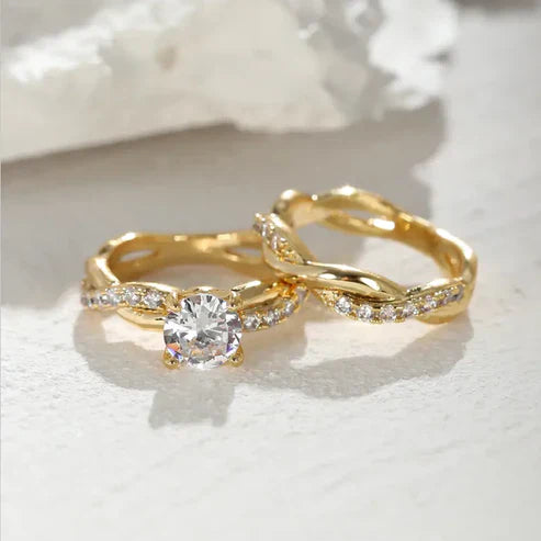 Vintage Glittering Ring Ensemble