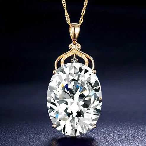 White Glass and Gold Necklace