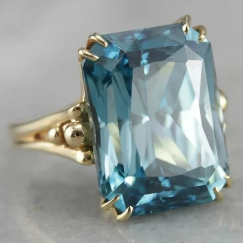 Blue Sky Crystal Golden Ring