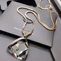 Gold Necklace with Crystal Pendant