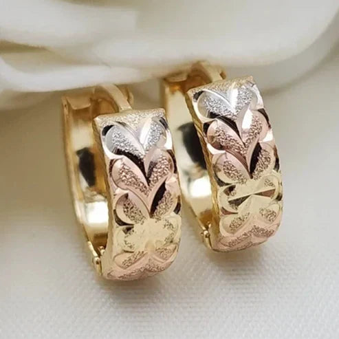 Colorful Gold Heart Hoop Earrings