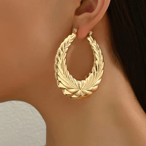 Golden Crown Hoop Earrings