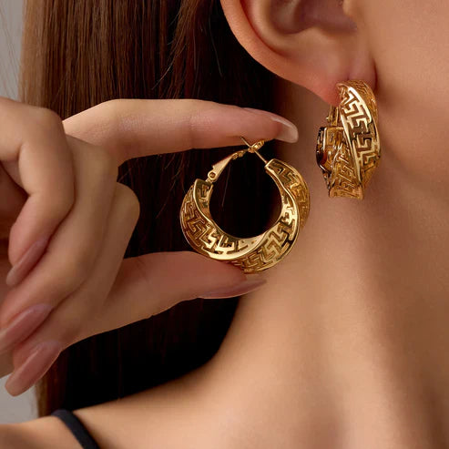 Irregular Gold Hoop Earrings