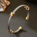 Braided Silver and Gold Wristlet