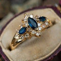 Elegant Blue and Gold Exotic Ring