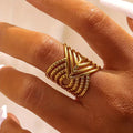 Golden Patterned Ring