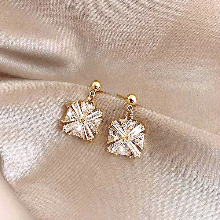 Luxurious Gold Earrings with Cubic Zirconia