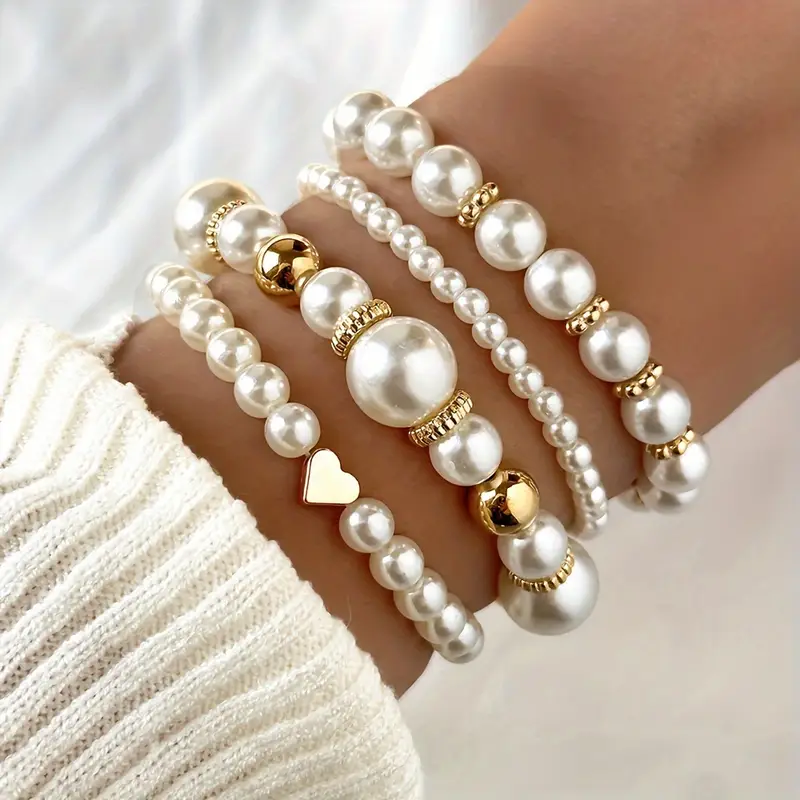 Gold and Pearl Beaded Bracelet Collection