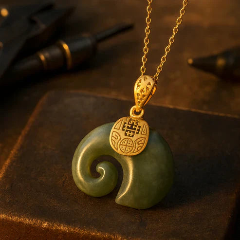 Hetian Jade Elephant Pendant Necklace -> Hetian Jade Elephant Charm Necklace