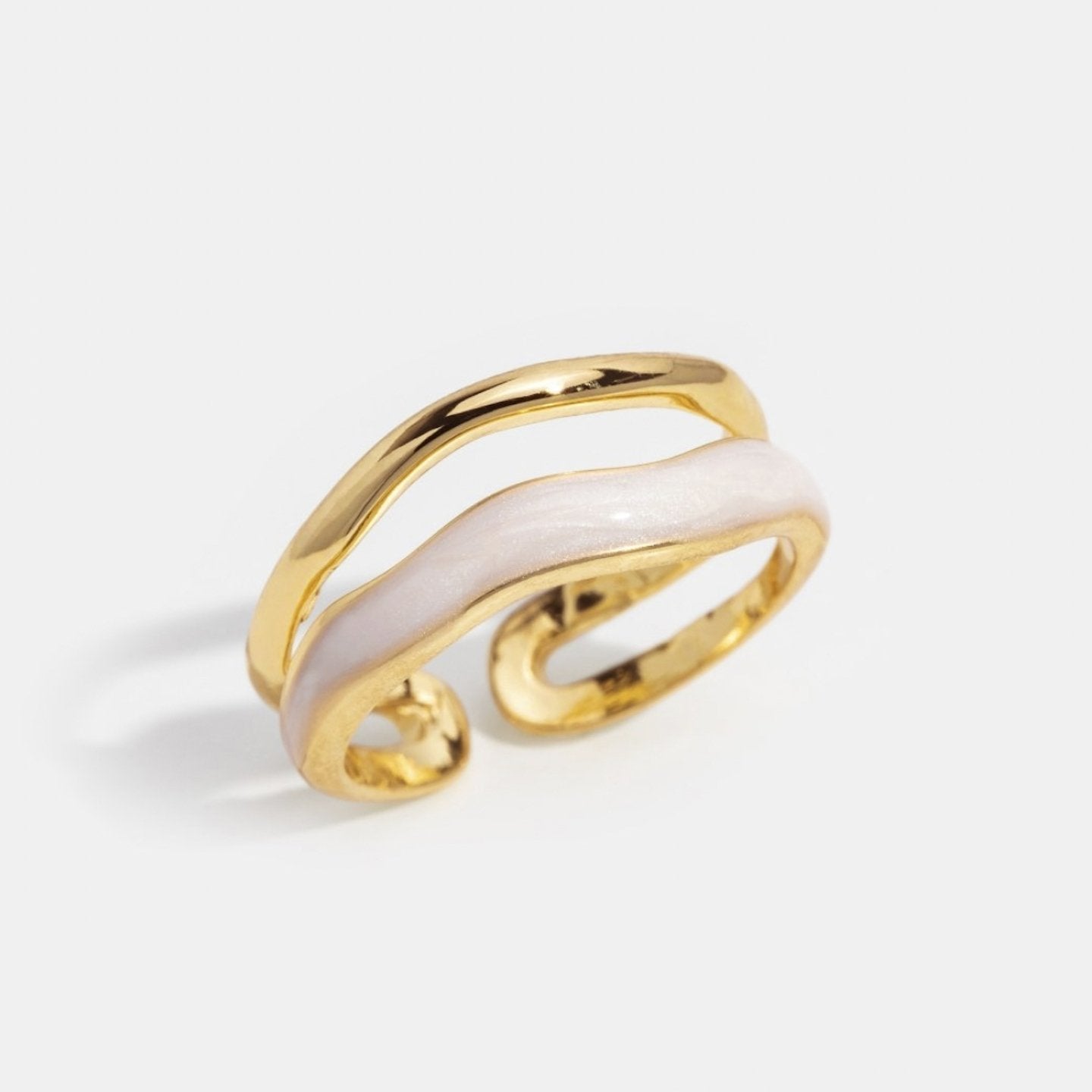 Golden Sculptural Wrap Ring