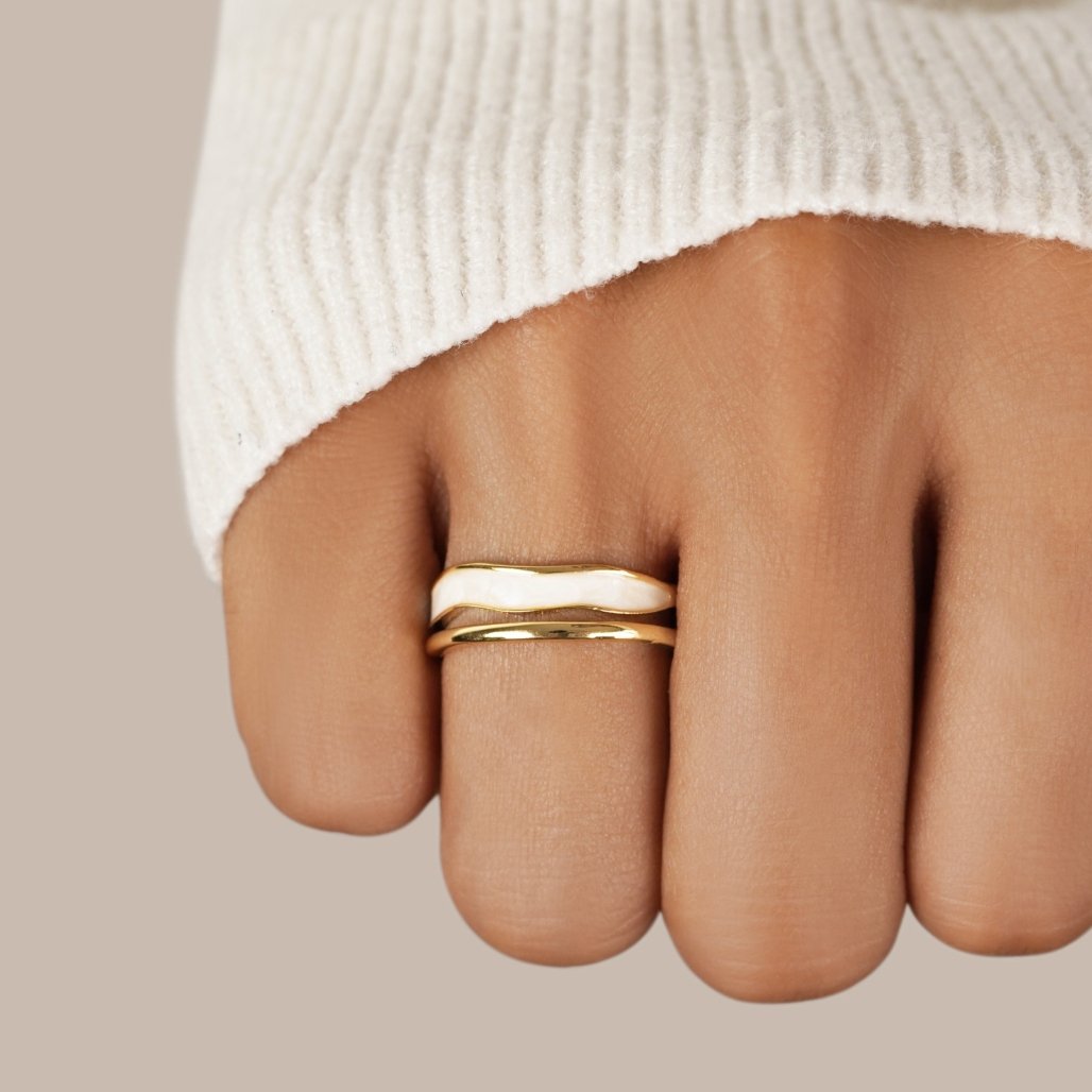 Golden Sculptural Wrap Ring