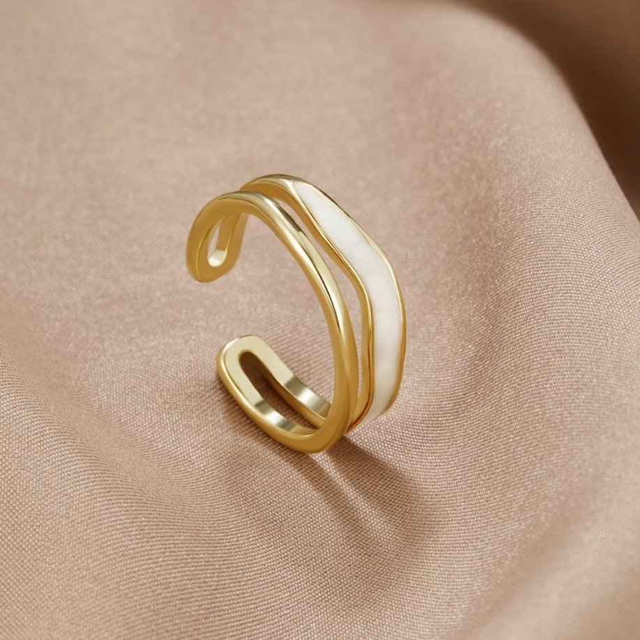 Golden Sculptural Wrap Ring
