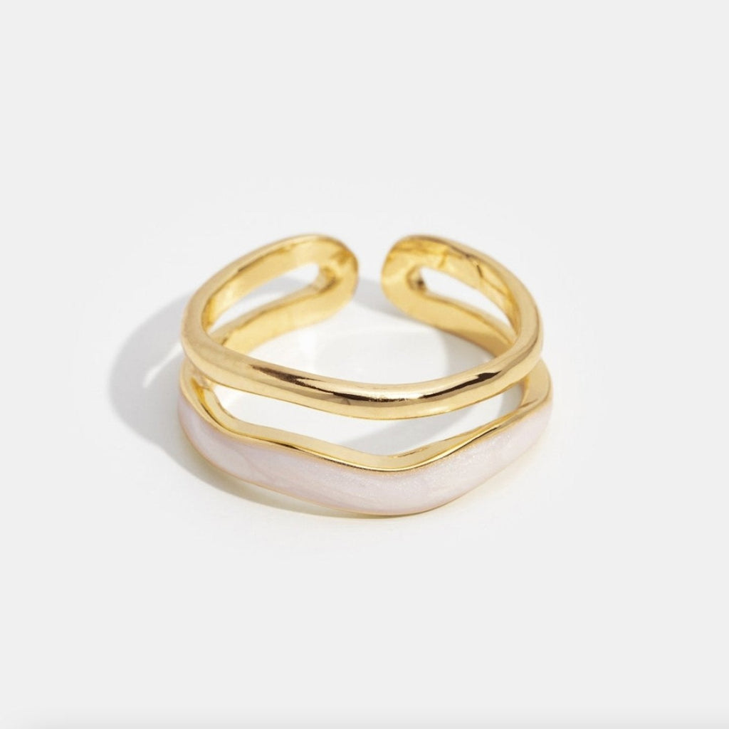 Golden Sculptural Wrap Ring