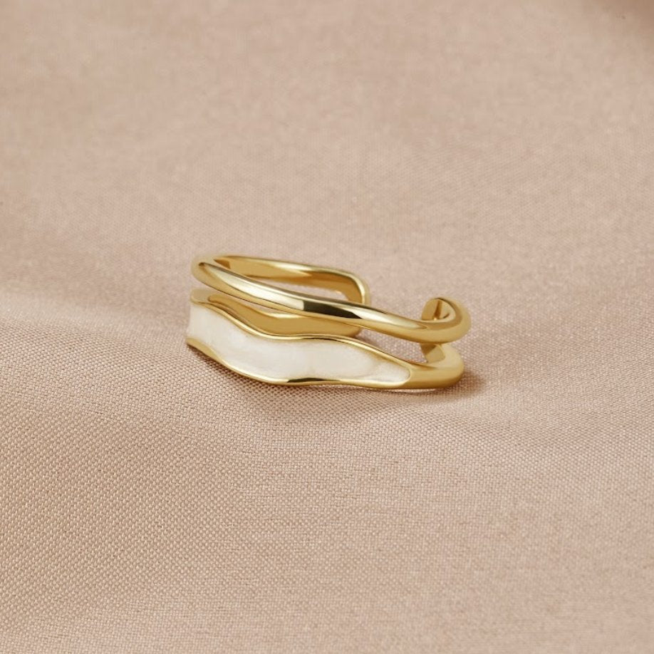 Golden Sculptural Wrap Ring