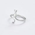 Silver Feline Design Ring