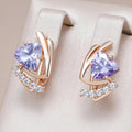 Elegant Purple and Radiant Gold Earrings