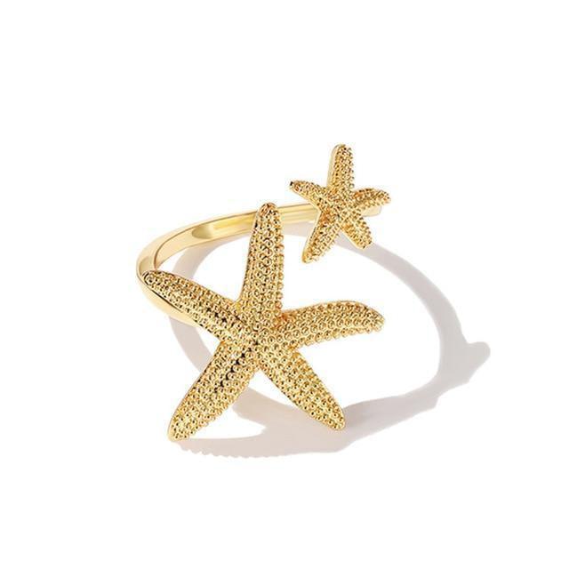 Adjustable Starfish Band in Silver and Gold