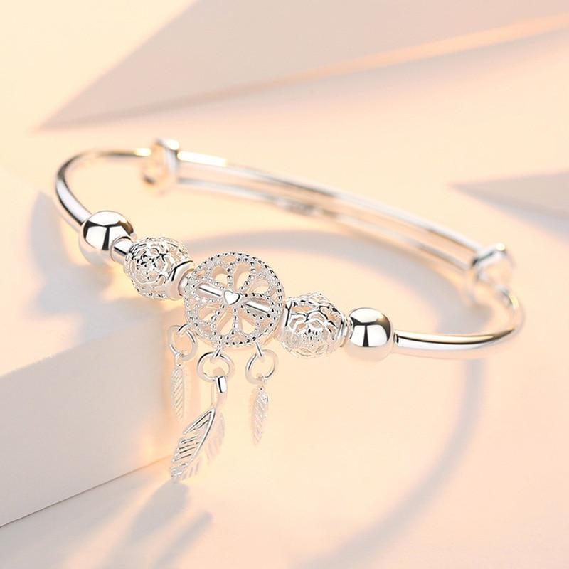 925 Silver Adjustable Dreamcatcher Bangle