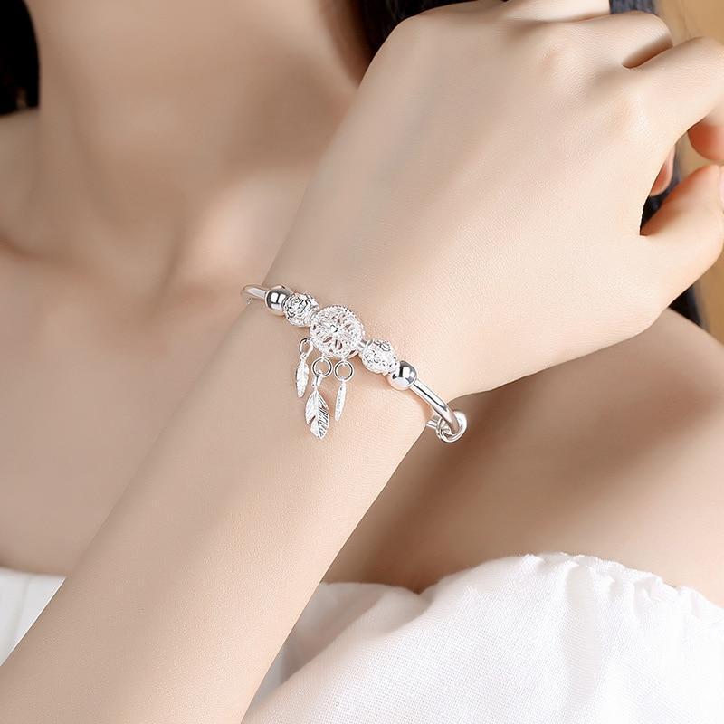925 Silver Adjustable Dreamcatcher Bangle