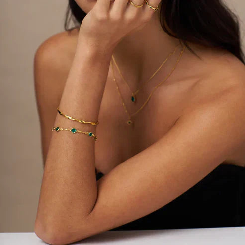 Emerald Chain Link Bracelet