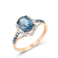 Blue Topaz Shimmering Gemstone Ring